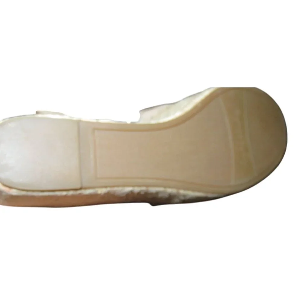 Franco Sarto Takara Tan Espadrille Leather Upper Platform Wedge Sandal sz 8.5